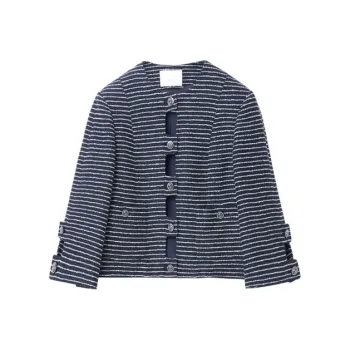 OVV Jackets Women's Navy Blue Stripes 07