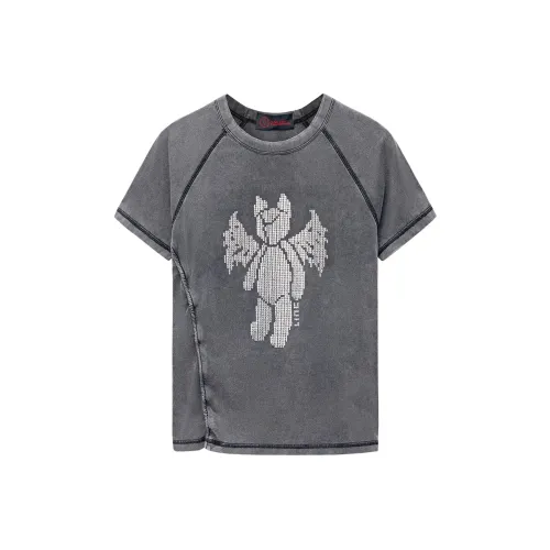 LINCchic Set in Sleeve T Shirt Women's Snowflake Black