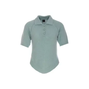 PINKO Curve Hem Knitted Polo Shirt
