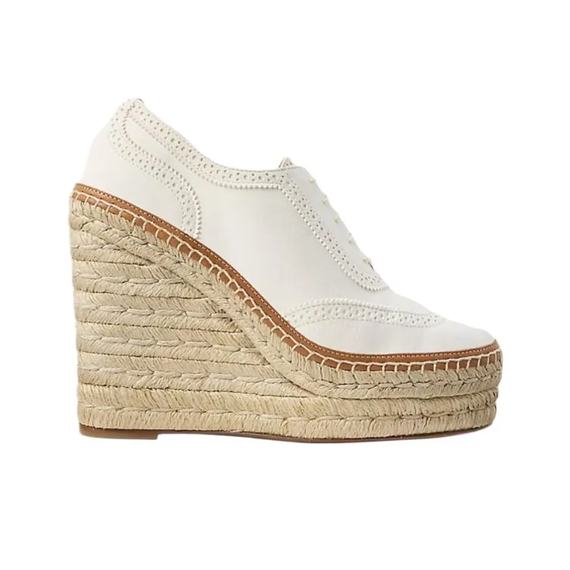 LAUREN RALPH LAUREN Barlowe Wedge Heel High Heels 11cm Women's White-1
