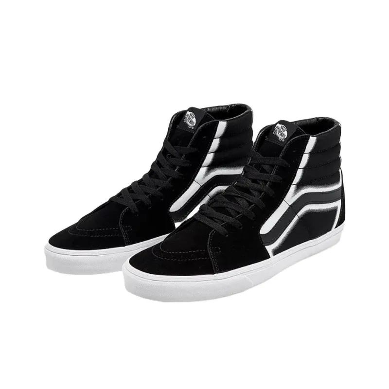 Vans Sk8 Hi Anti Slip Wear Resistant Mid Top Skateboard Shoes Men's Black-2