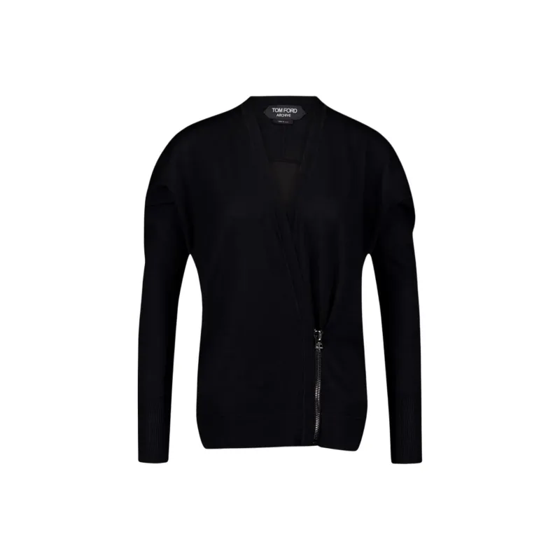 TOM FORD Zip Detailed Wrapped Cardigan-0