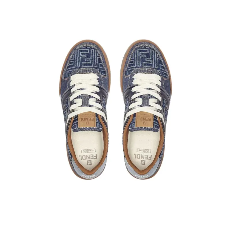 FENDI Match Low Top Skateboard Shoes Men's Blue-3