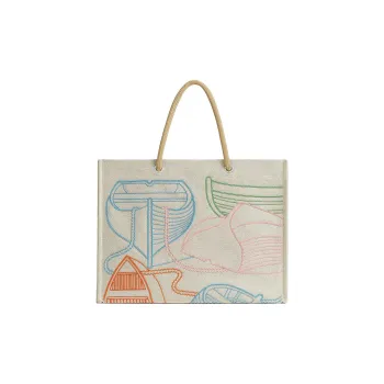 HERMES Thalassa Cotton Tote Bag, Shopping Bag, Beach Bag, Handbag Women's Multicolor
