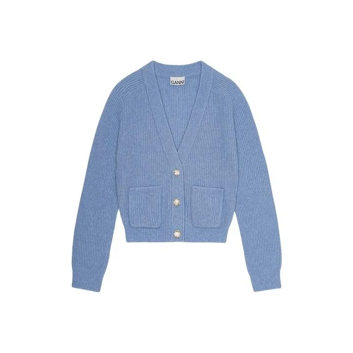 GANNI FW23 Knitwear Women's Pink Blue-0