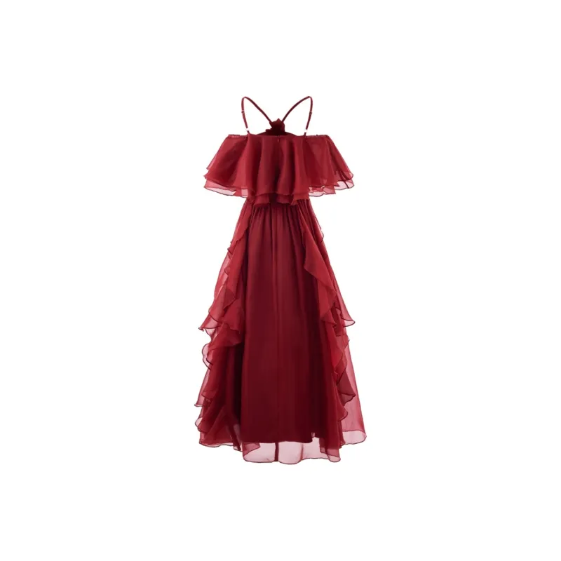 Incolore Short Sleeved Dress Women's Red-1