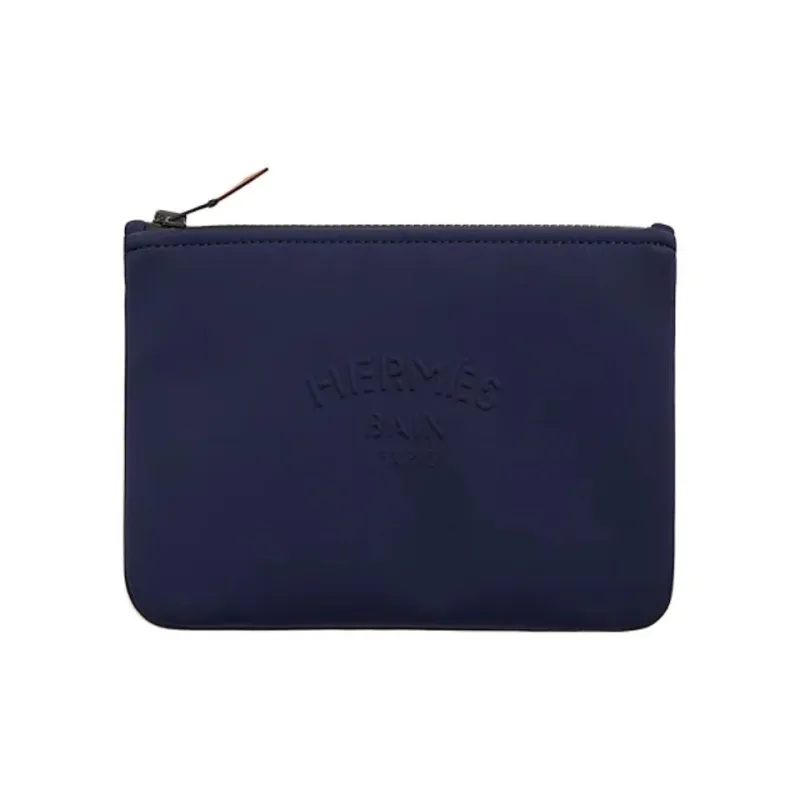 HERMES Neobain Polyamide With Spandex Clutch Small Size Unisex Marine Blue-0