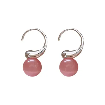 NATURALLYJOJO Glass Cat Eye Earrings Women's