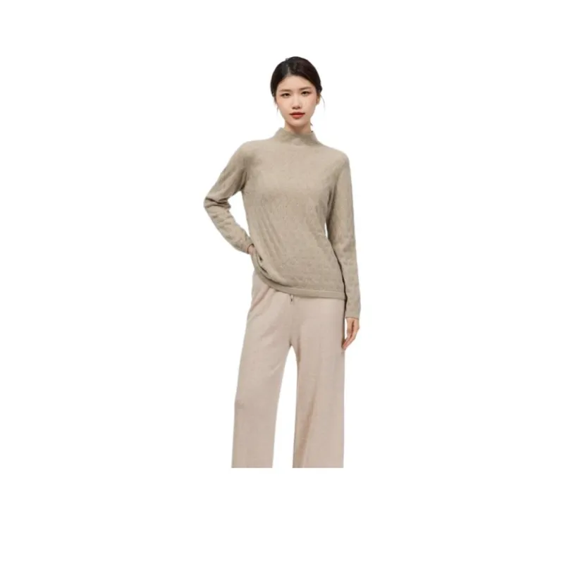 MIHUANG Cashmere Sweater Women's Carrot Brown-0