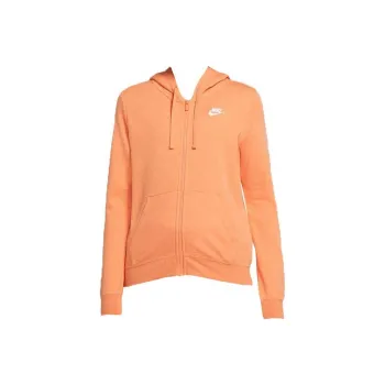 Nike Sportswear Women's Club Fleece Full Zip Hoodie Orange Trance/Htr/White