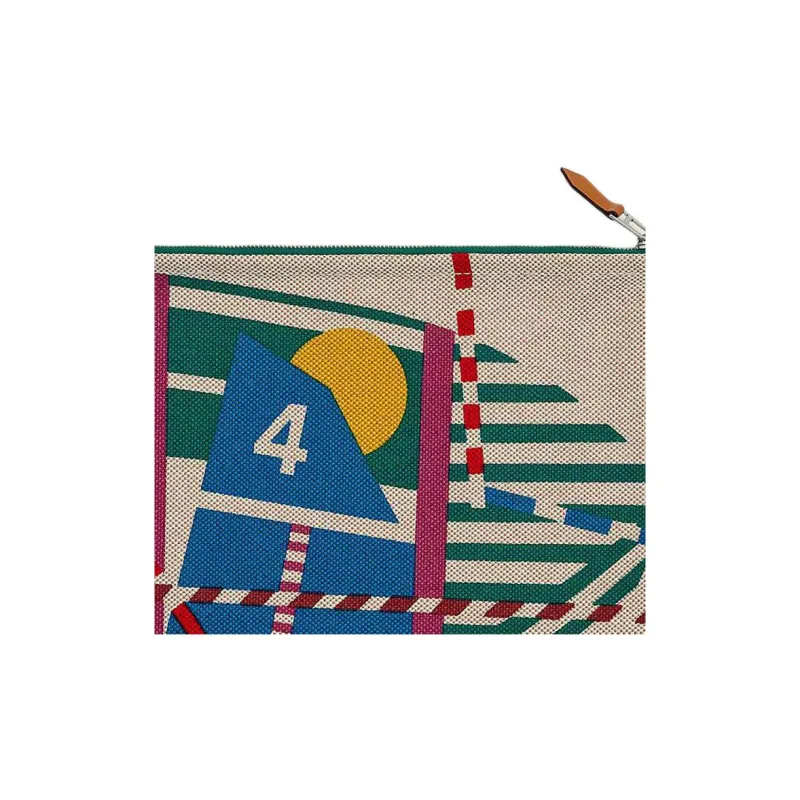 HERMES Optimist Cotton Storage Bag Unisex Green & Multicolor-2