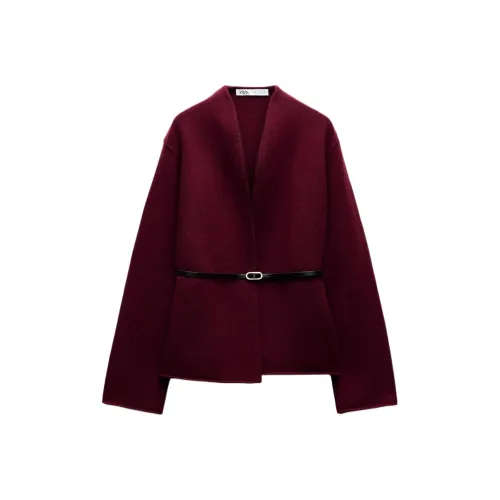 ZARA Jackets Coats Women's Dark Red