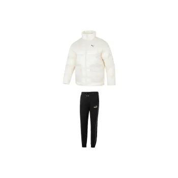 PUMA Casual Sportswear Men Set Khaki Cotton Jacket+Black Pants