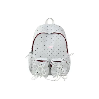 GEERDUN Nylon Backpack Women's White, Black, Light Blue