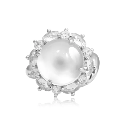 FUNNXI Natural Chalcedony Rings Women's