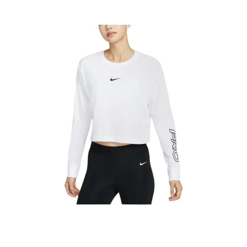 Nike ProDri Fit FW24 Drop Shoulder Sleeve T Shirt Women's White-0