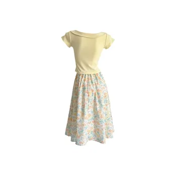 Flowers In Water Skirt Set Women's