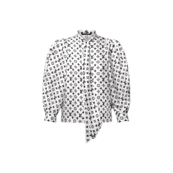 LOUIS VUITTON 3D Monogram Puff Sleeve Blouse