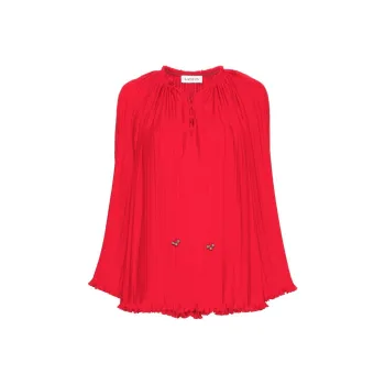 Lanvin Gathered Plissé Blouse