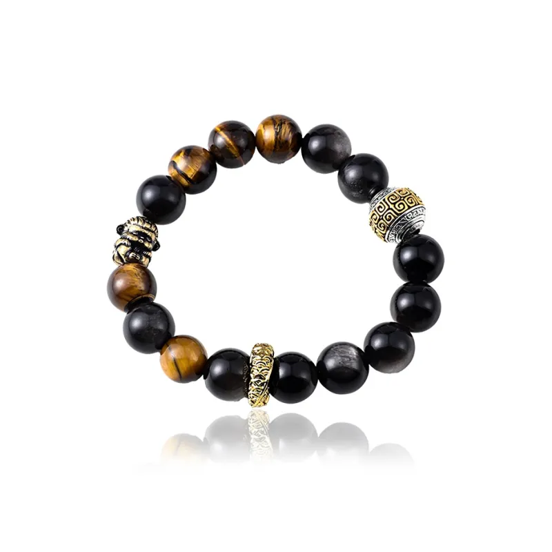 FOREVER MELODY Obsidian Bracelets Men's-6