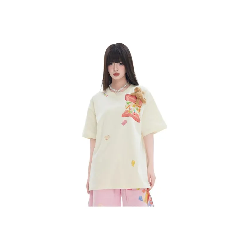 LALABOBO Drop Shoulder Sleeve T Shirt Women's-3