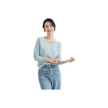 MIHUANG Cashmere Sweater Women's Leicester Blue