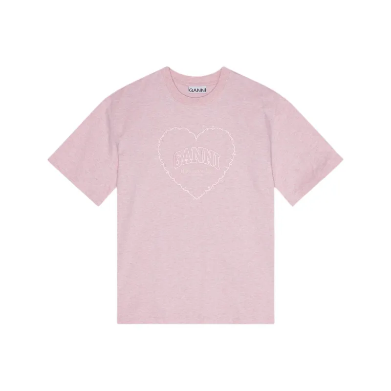 GANNI Logo Embroidered Crewneck T-Shirt-0