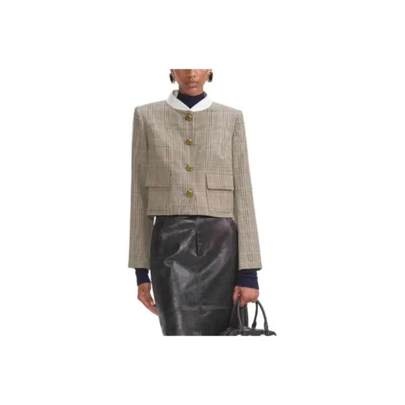 Self-portrait Check Wool Jacket-0