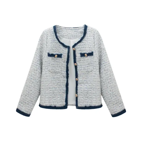 Qiuerle Jackets Coats Women's Light Blue