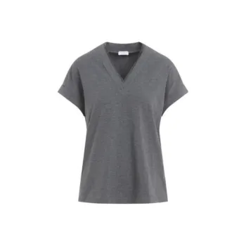 Brunello Cucinelli Embellished V Neck T Shirt