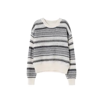 SOON FLOWER Knitwear Women's Gray White Stripes