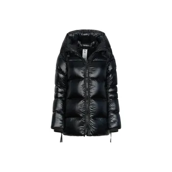 Canada Goose Logo Patch Hooded Down Coat