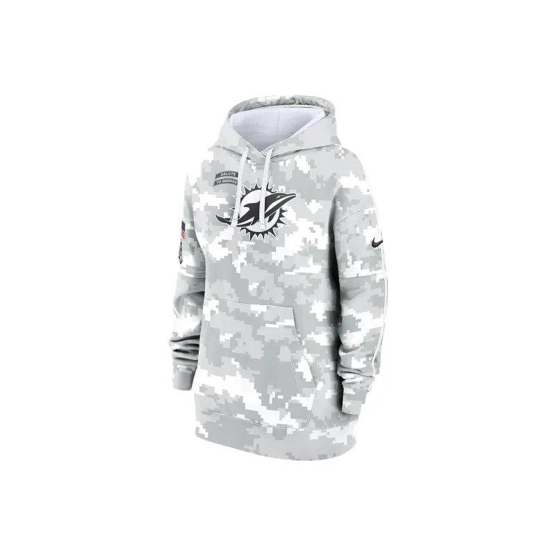 Nike Miami Dolphins Salute To Service Primary Edge Club Women's Nike Nfl Pullover Hoodie-0