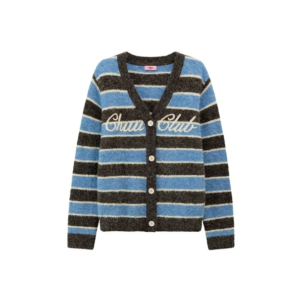 CHUU Knitwear Women's Blue Stripes Pattern-0
