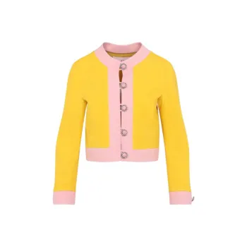 Valentino Crepe Couture Button Embellished Crewneck Blazer