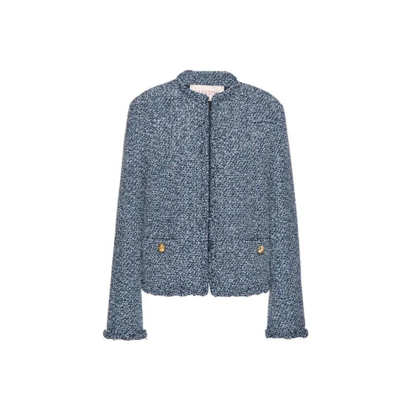 Valentino Straight Hem Tweed Jacket-0
