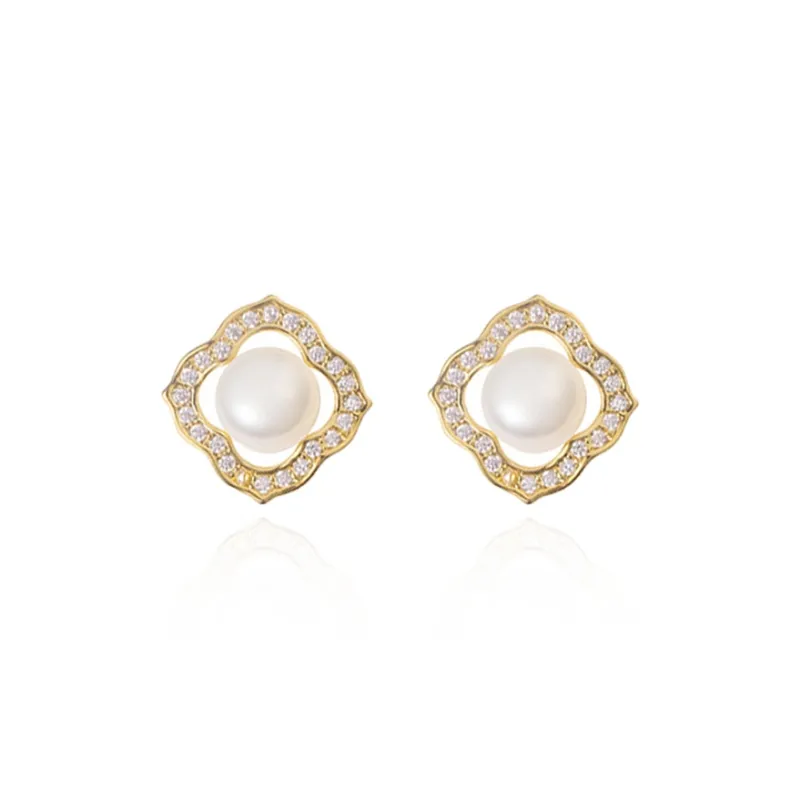 Taste The Color Pearl Stud Earrings Women's-5