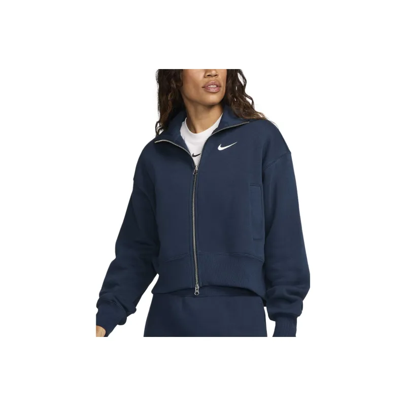 Nike Sportswear Phoenix Fleece Jackets Coats Women's Marine Blue-0