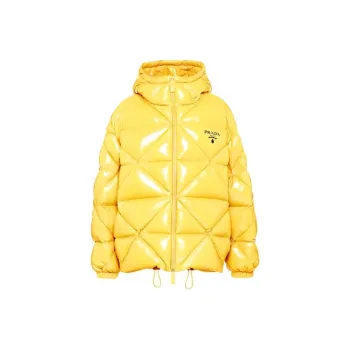 PRADA Logo Puffer Quilted Coat 'Yellow'