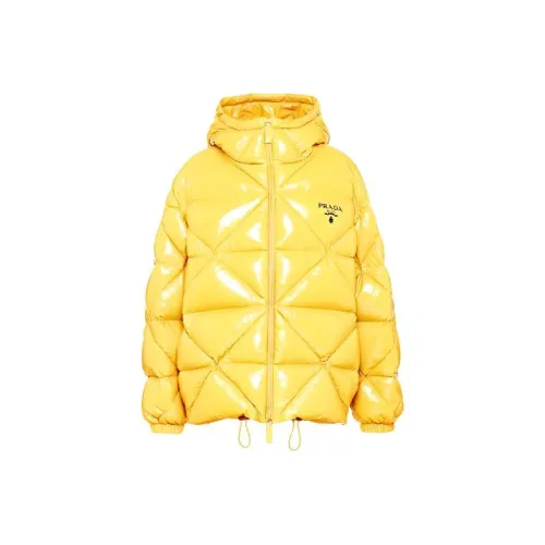 PRADA Logo Puffer Quilted Coat 'Yellow'
