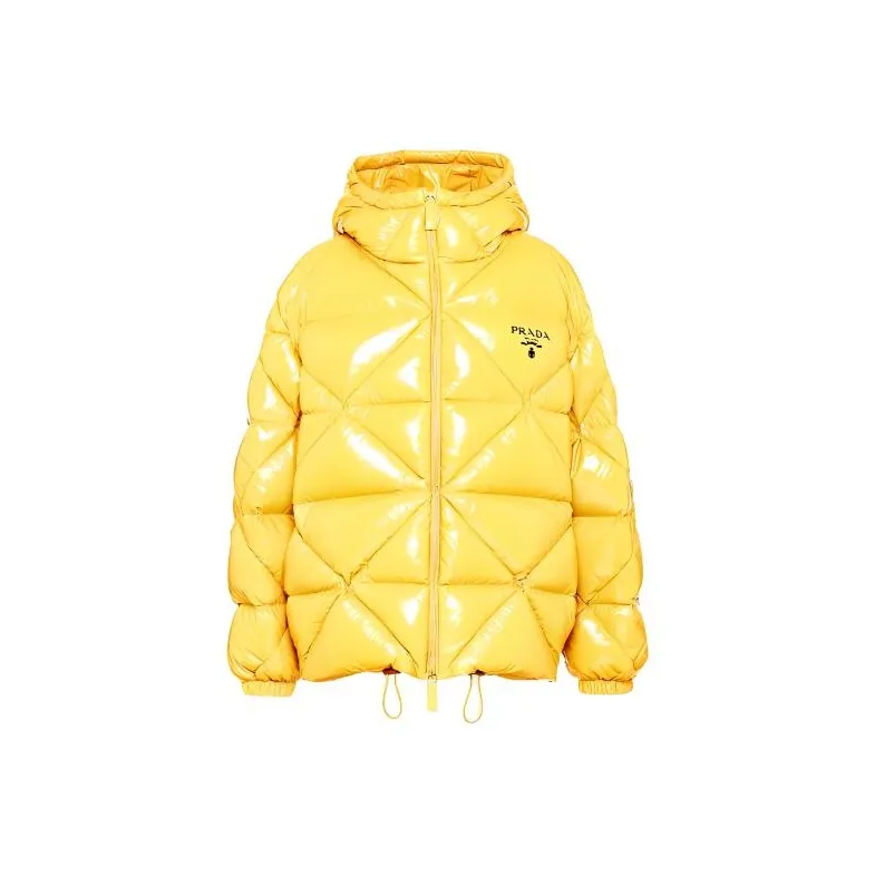 PRADA Logo Puffer Quilted Coat 'Yellow'-0