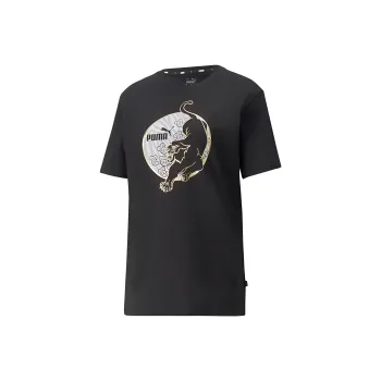 PUMA Casual Drop Shoulder Sleeve T-Shirt Women's Black