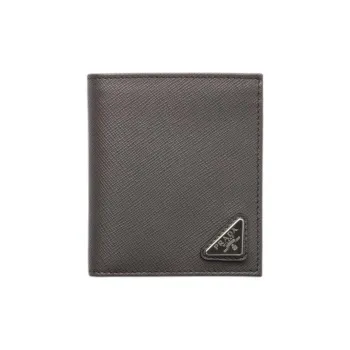 PRADA Saffiano Cow Leather Wallet Men's Smoke Gray