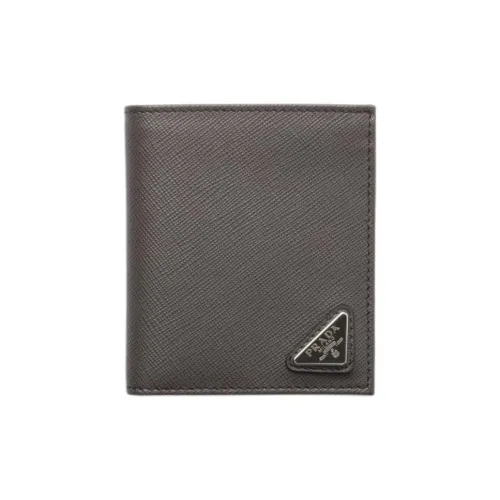 PRADA Saffiano Cow Leather Wallet Men's Smoke jacket