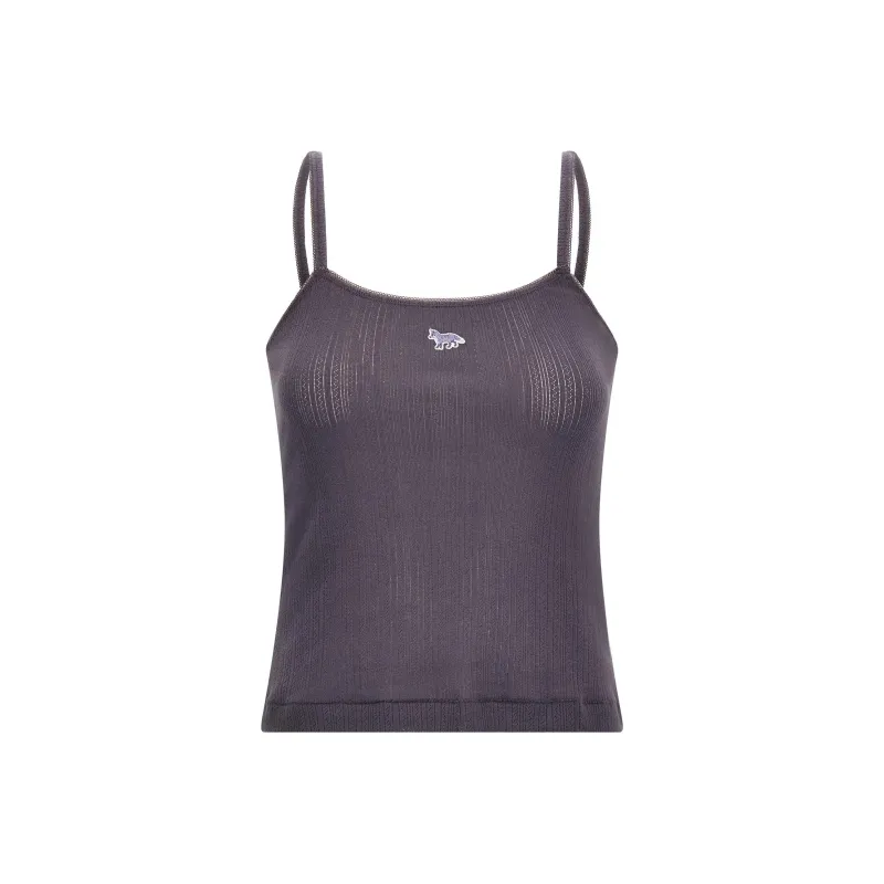 Maison Kitsune Baby Fox Patch Ribbed Top-0