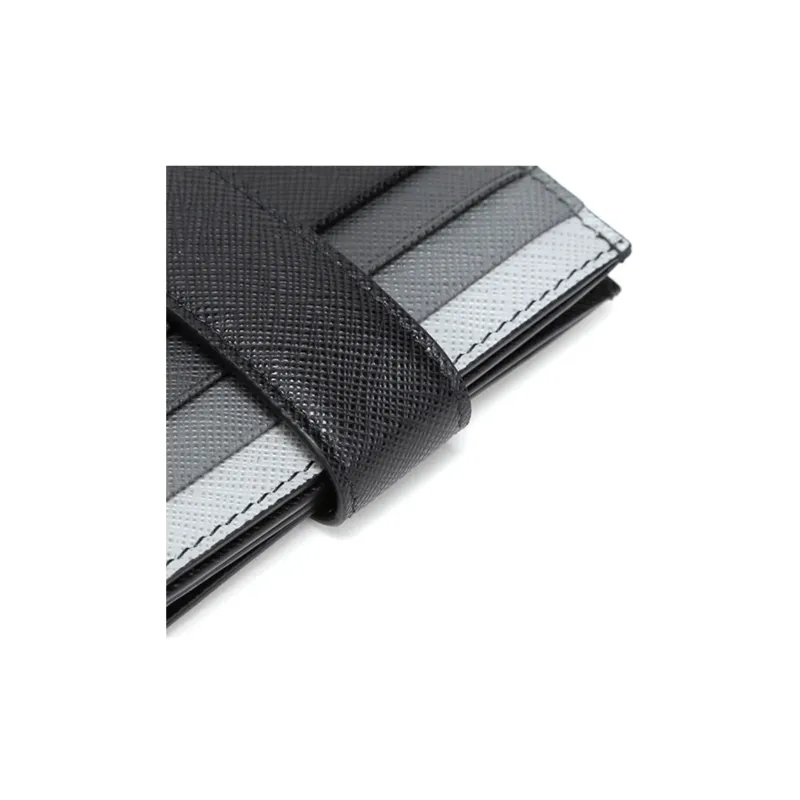 PRADA Cow Leather Wallet, Card Holder Men's Black-4