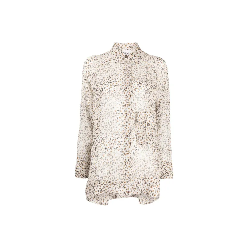 GANNI Floral Printed Blouse-0