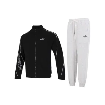 PUMA Casual Sportswear Men Set Black Jacket+Gray Pants