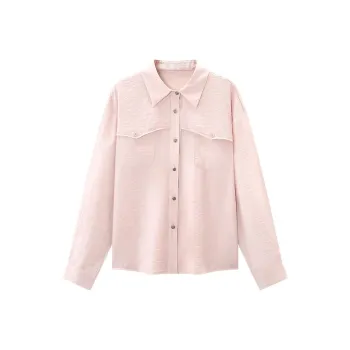 KUHNMARVIN Shirt Women's White Peach Pink