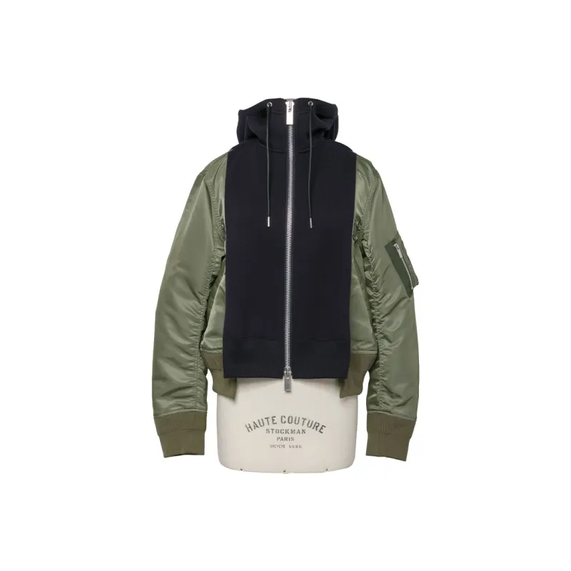 Sacai Panelled Hooded Drawstring Jacket-0